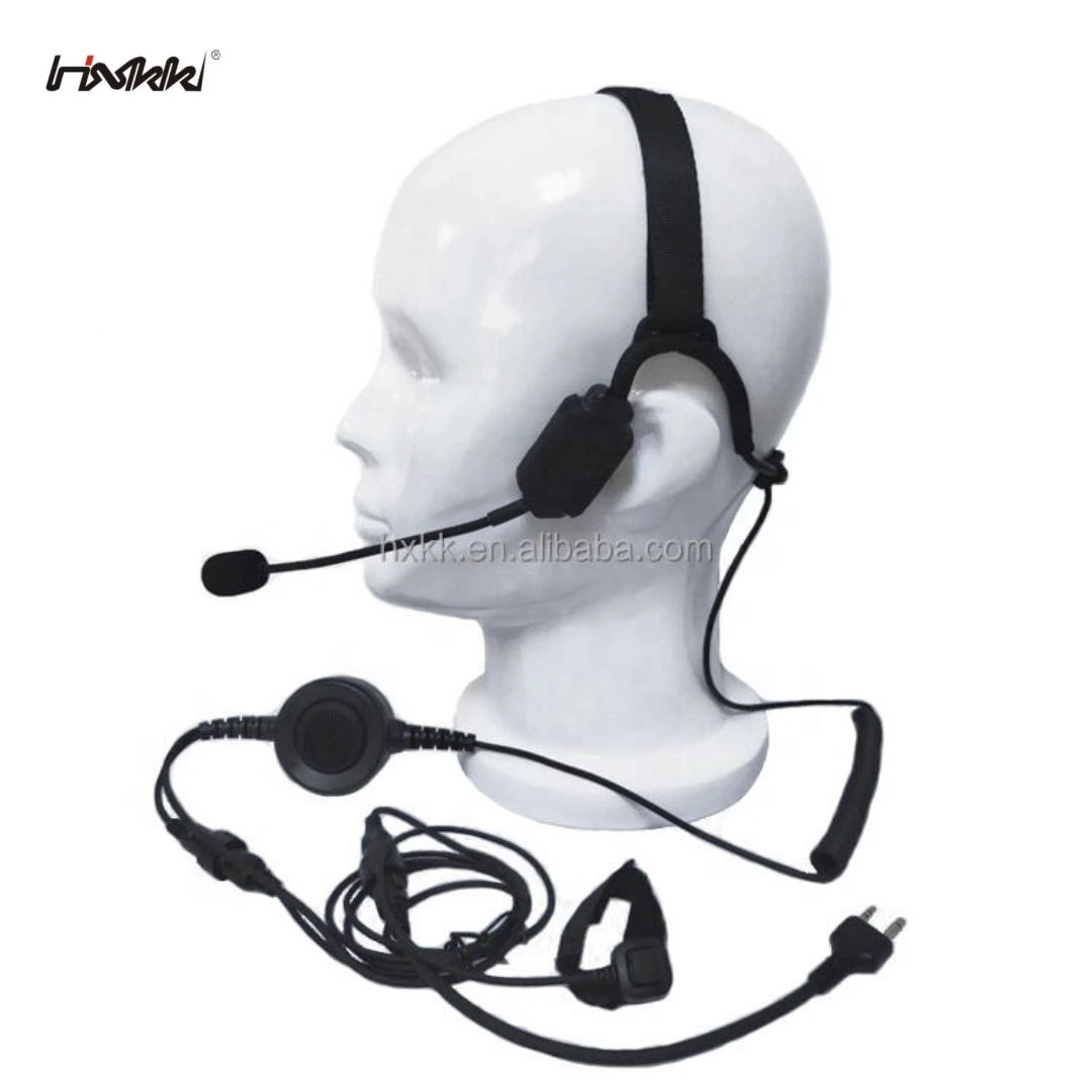 Lightweight Bone Conduction Headset with Boom Mic and Ptt for Two Way Radio