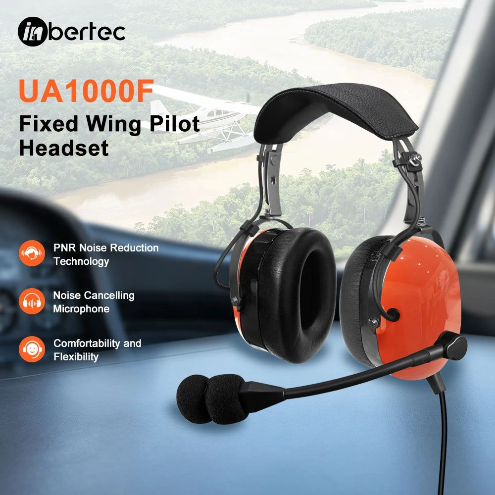 Lightweight Fixed Wing Pilot Headset with Pnr & Clear Voice