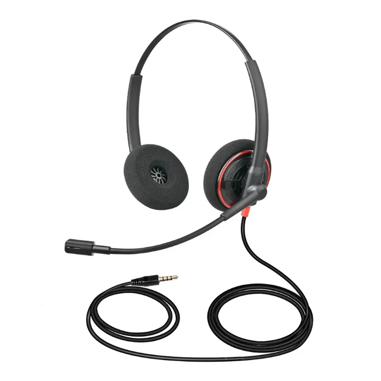 Lightweight PC Call Center Business Wired Headset Computer Headphones for Laptop Phone Work in-Line Control with Microphone Mute