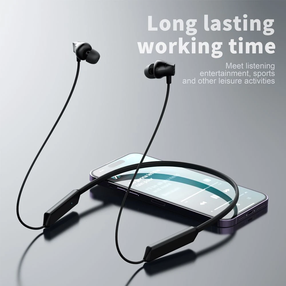 Long Lasting Working Time Neckband Active Noising Canceling Bluetooth Earphone