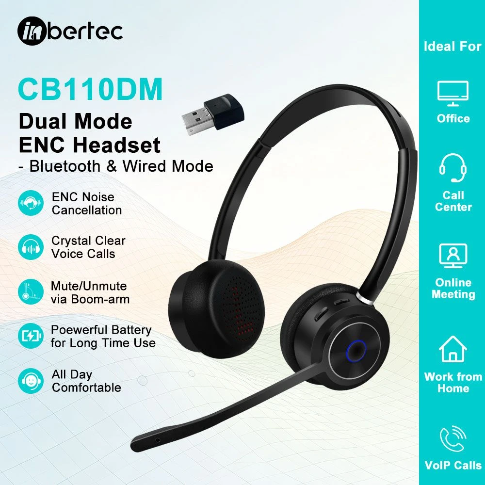 Long Standby Time Wireless Bluetooth Headsets for Office