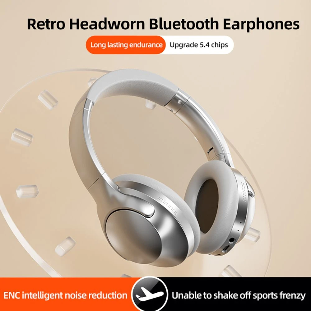 Low MOQ Retro Acs Air Conduction Stereo Headphones Bluetooth 5.4 Noise Canceling Over-Ear Headset for Daily Travel Office