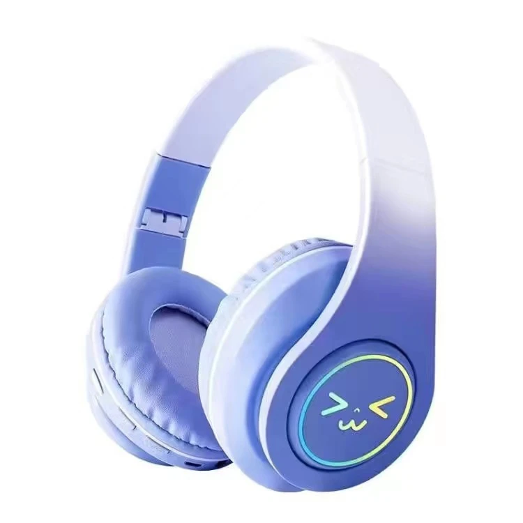Low Priced Wireless Bluetooth Headband Headphones Noise Canceling Esports Gradient