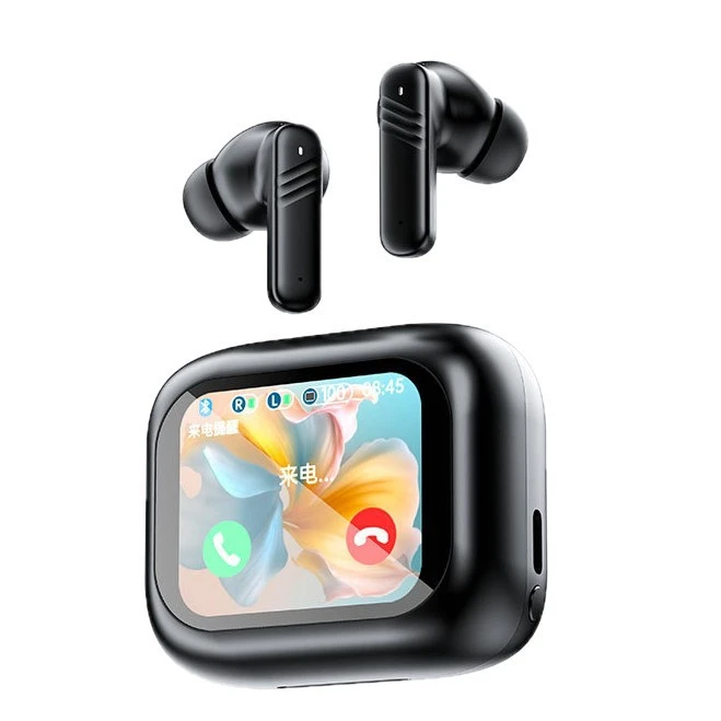 Lx-10 Tws Anc Wireless Earbuds Noise Cancellation Gaming Headphones with Full Touch LCD Screen and Digital Battery Indicator