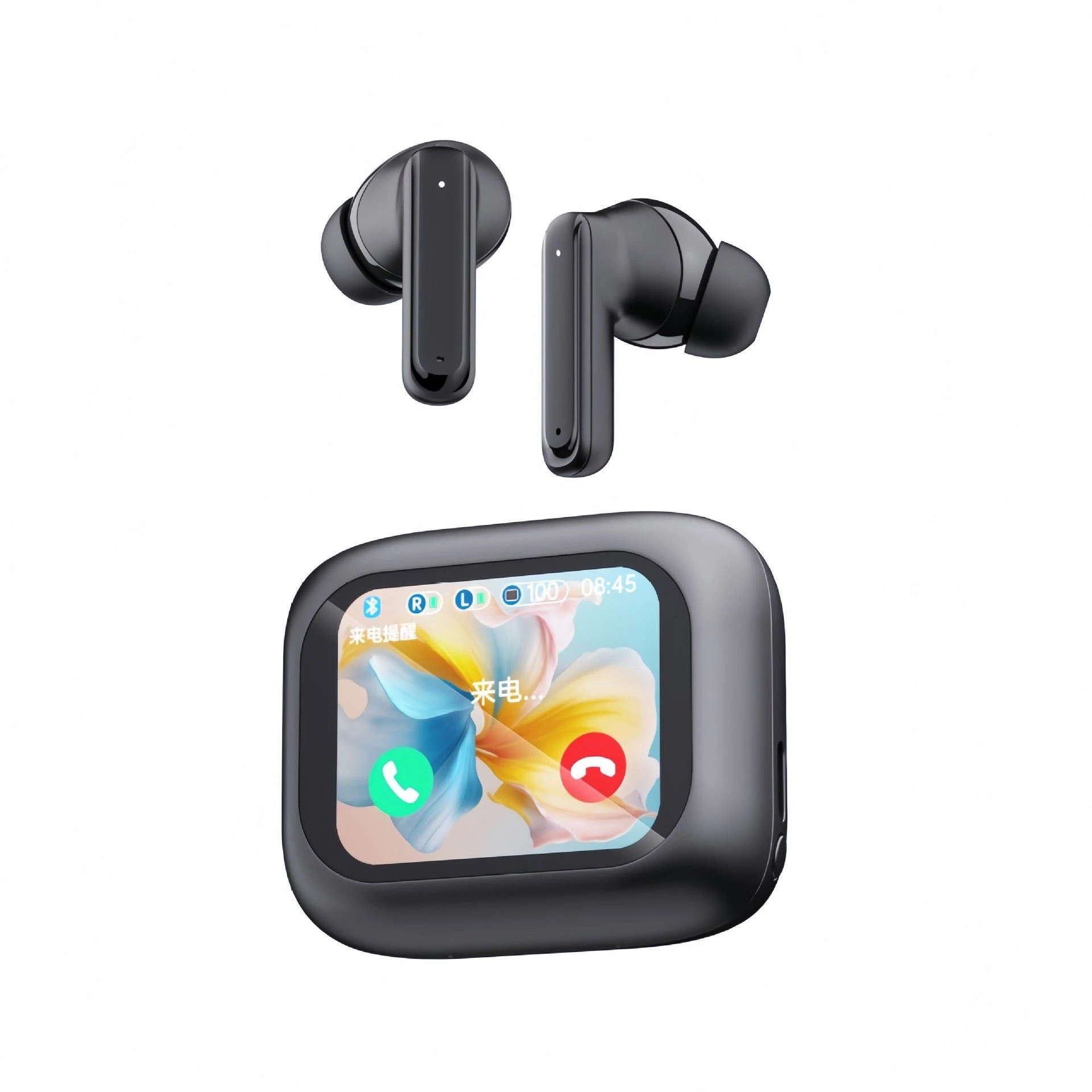 Lx10 in-Ear Wireless Bluetooth LCD Full-Color Touch Screen Anc Enc Noise-Canceling Headset