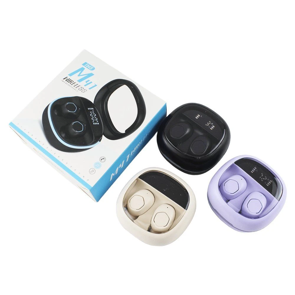 M41 Tws Noise Canceling Wireless Waterproof in-Ear Hooks Mini Earphones HiFi Stereo Music Earbuds