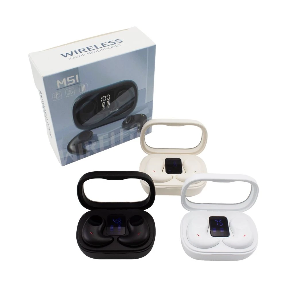 M51 Sleep Digital Display Wireless Bluetooth Earbud Sleep Earphones Sports Earbuds in-Ear Mini Headsets