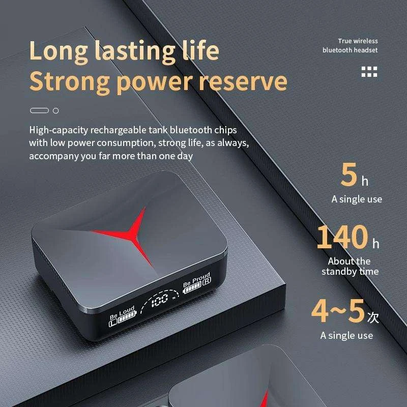 M90 PRO Best Selling Products 2024 Ear Buds Gaming in-Ear Headphone Sliding Case M90 Tws Wireless Stereo Earphone
