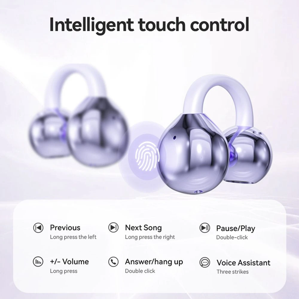 M91 Ear Clip Earbuds Wireless Bluetooth-Compatible Headset Headphones Noise Reduction Earphones