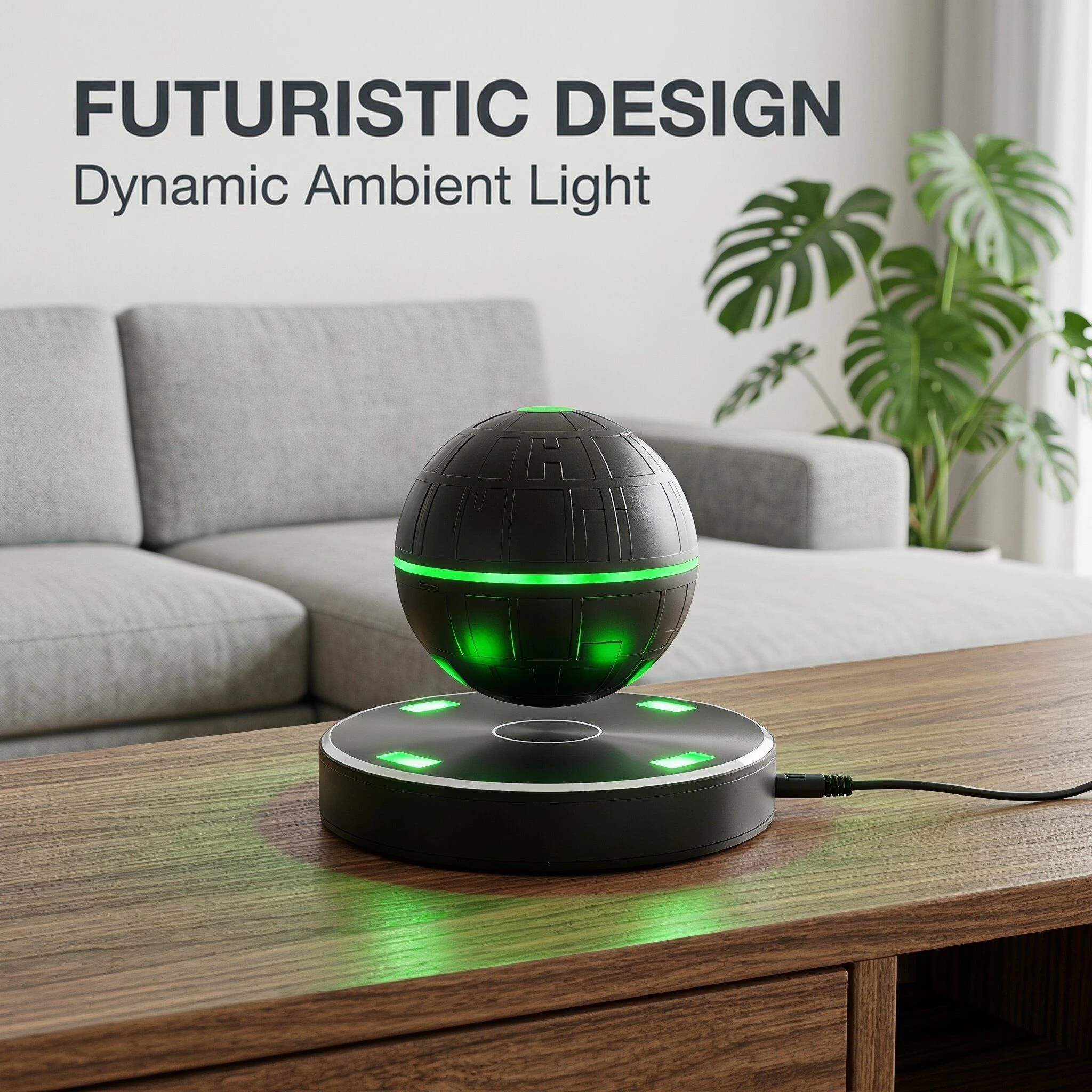 Magnetic Floating Bluetooth Speaker 360° Hi-Fi Audio, Auto-Spin & Wireless Charging Base