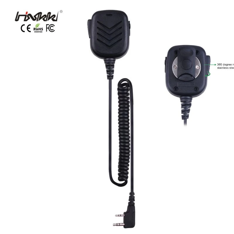 Medium Duty Remote Speaker Microphone with 3.5mm Audio Jack for Two Way Radio Intercom Communication
