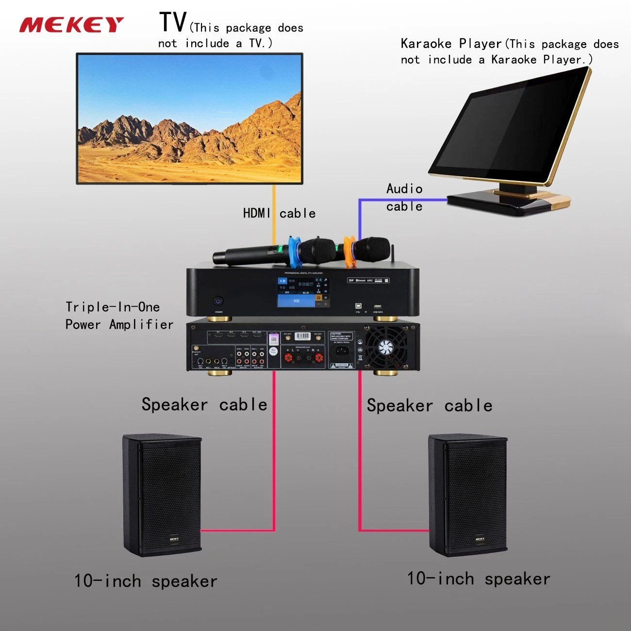 Mekey Portable Bluetooth KTV Speaker for Karaoke Parties and Events Mla-9712