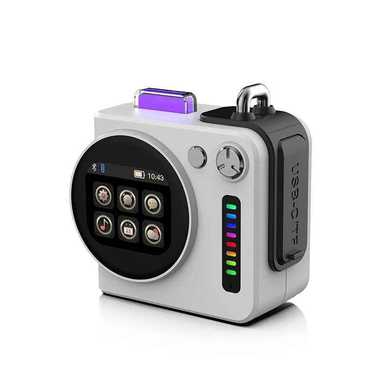 Metal Texture Wireless Bluetooth Speaker with RGB Atmosphere Light, Hi-Fi Stereo Sound, Display Screen, and Mobile APP Control