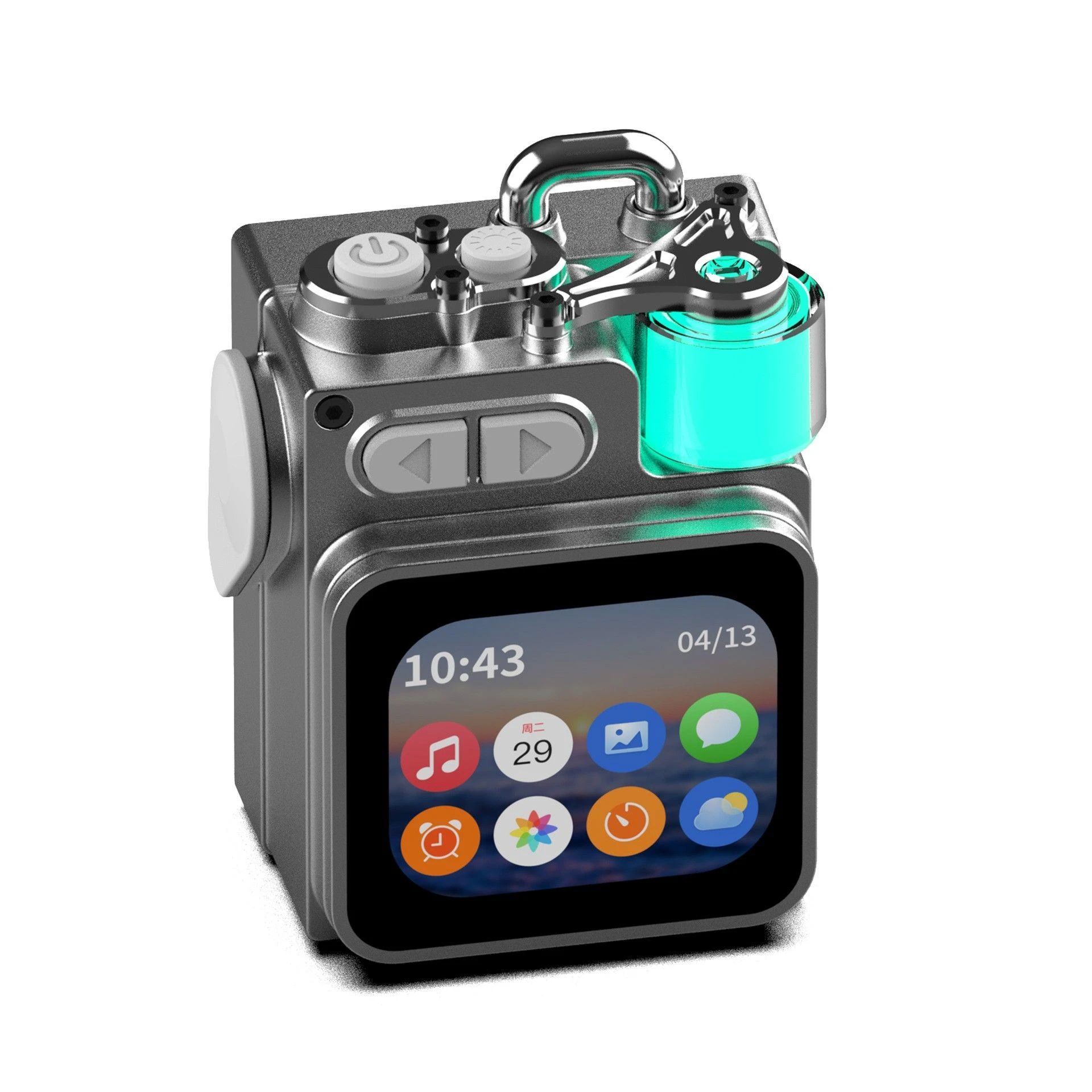 Metal Wireless Bluetooth Speaker with Display Screen, Mobile APP Control, Portable Mini Design, Smart Features, and Long Battery Life for Outdoor Use