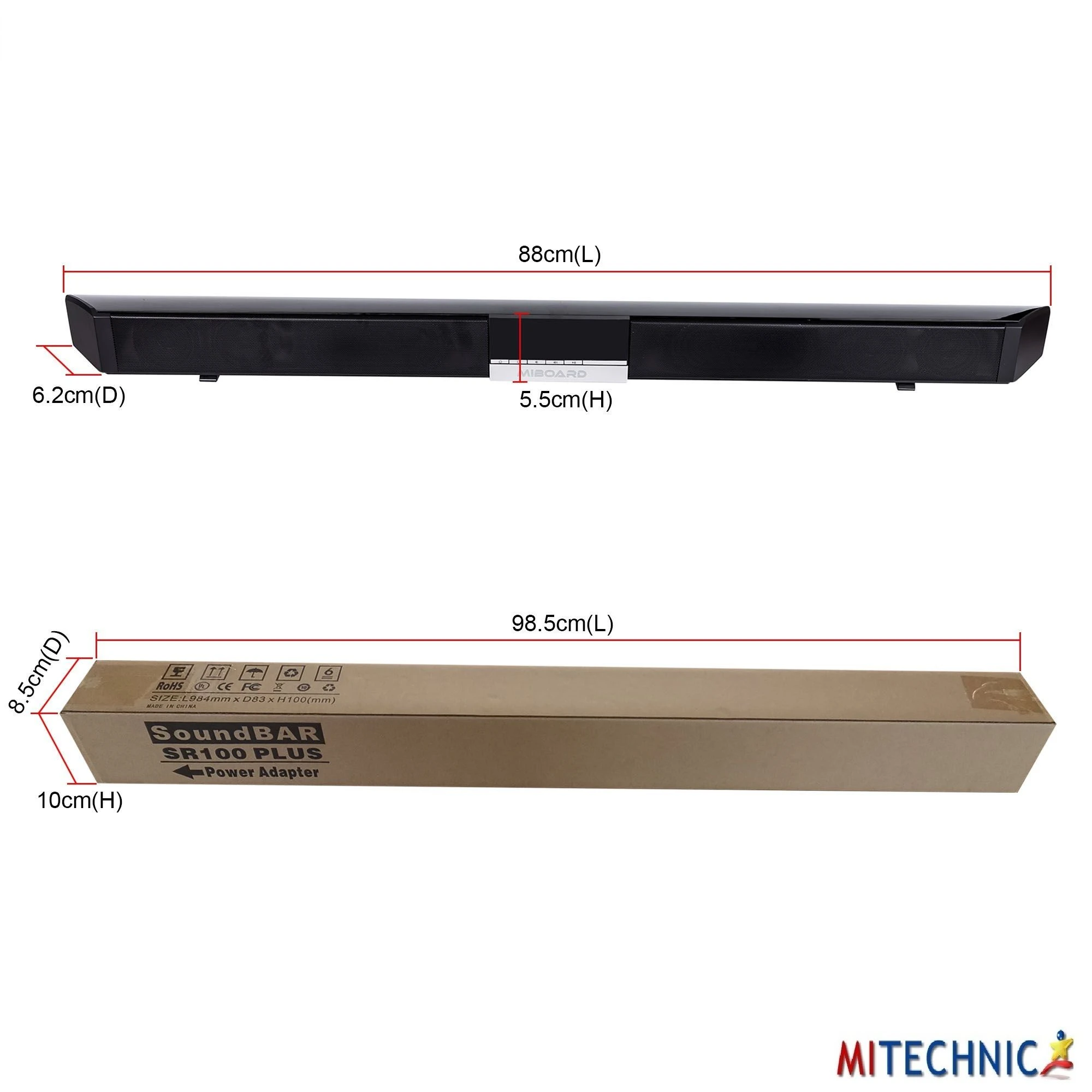 Miboard 2.0 Channel Home Theater System Soundbar Stereo with 3 DSP Audio Speaker, Bluetooth Version 5.0+EDR