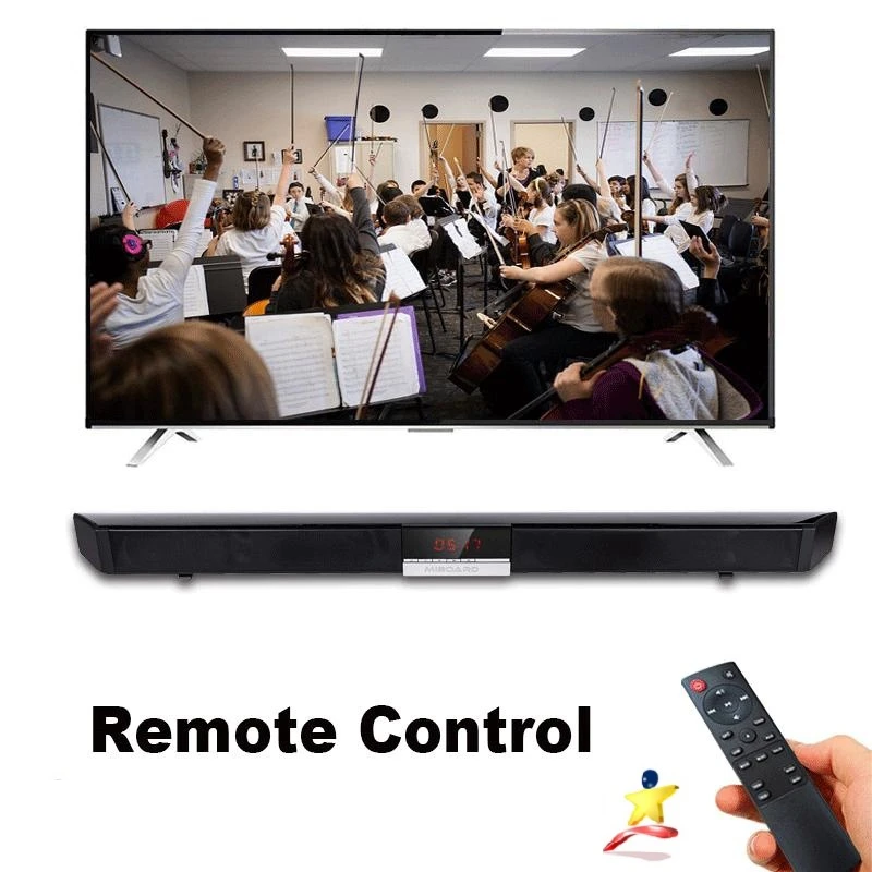 Miboard HDMI-Compatible Bluetooth Version 5.0+EDR Soundbar Speaker for LED TV Wall Mountable 3D Stereo Sound for Home Theater with Remote Control