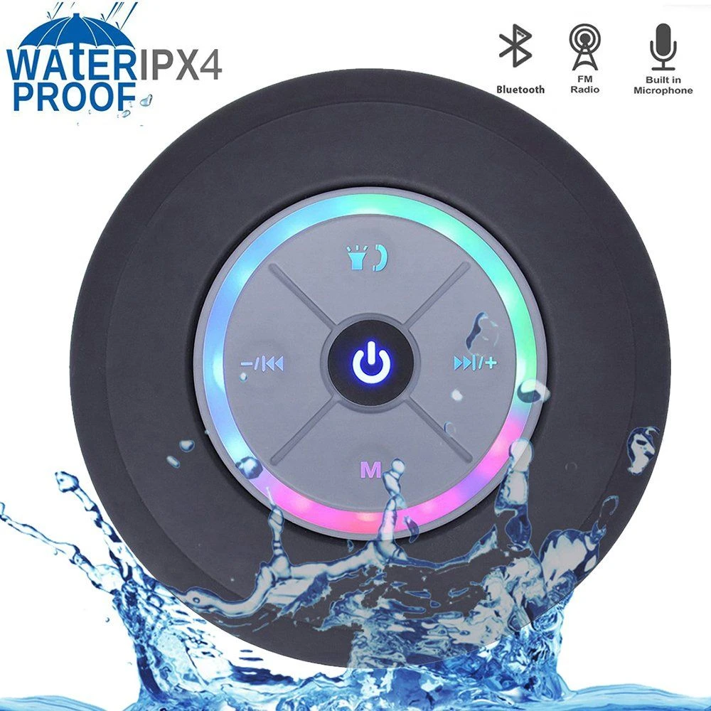 Mini Bluetooth Portable Waterproof Wireless Hands-Free Speakers with LED Light Subwoofer