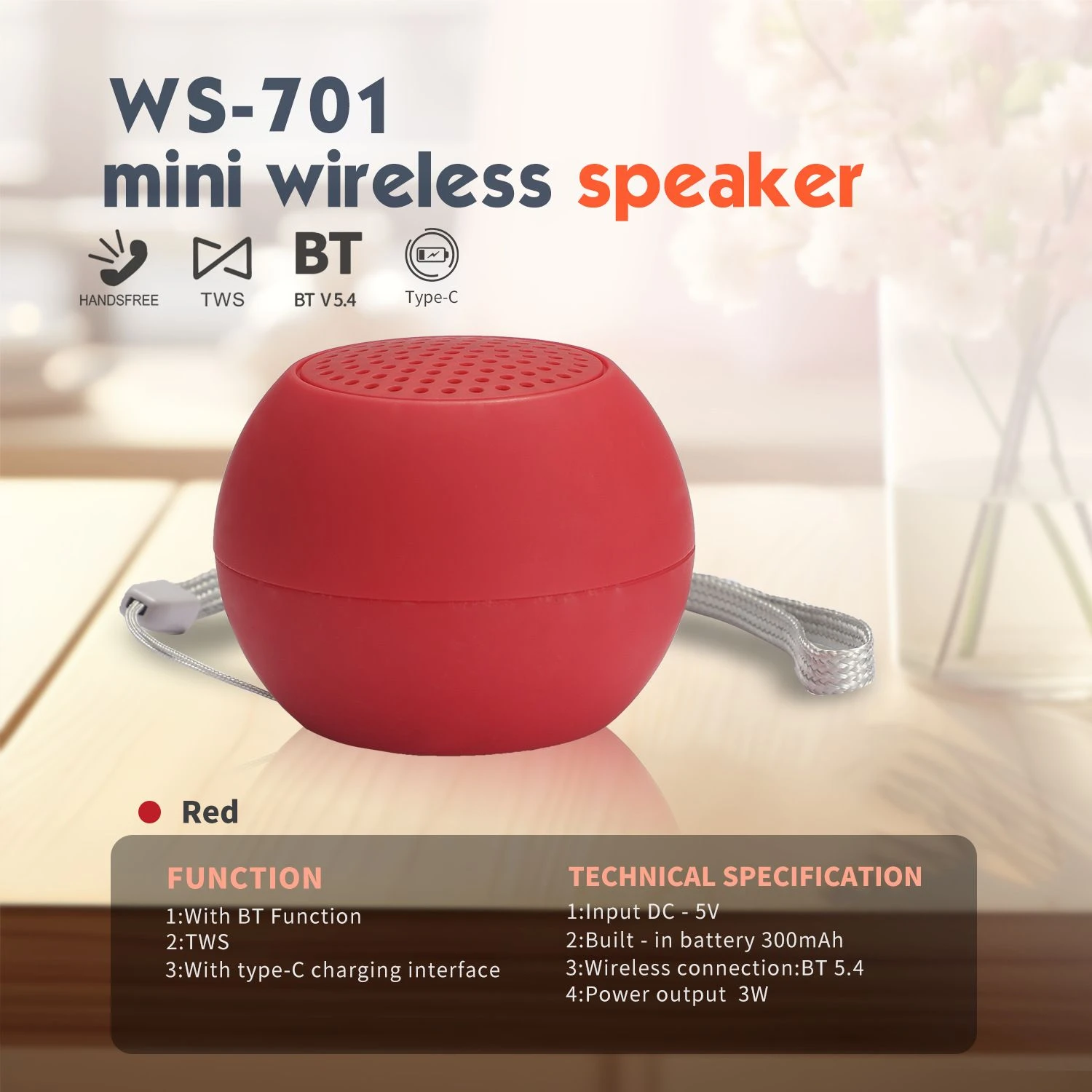 Mini Bluetooth Speaker Mini Wireless Portable Subwoofer for Home/Outdoor/Bass Lovers