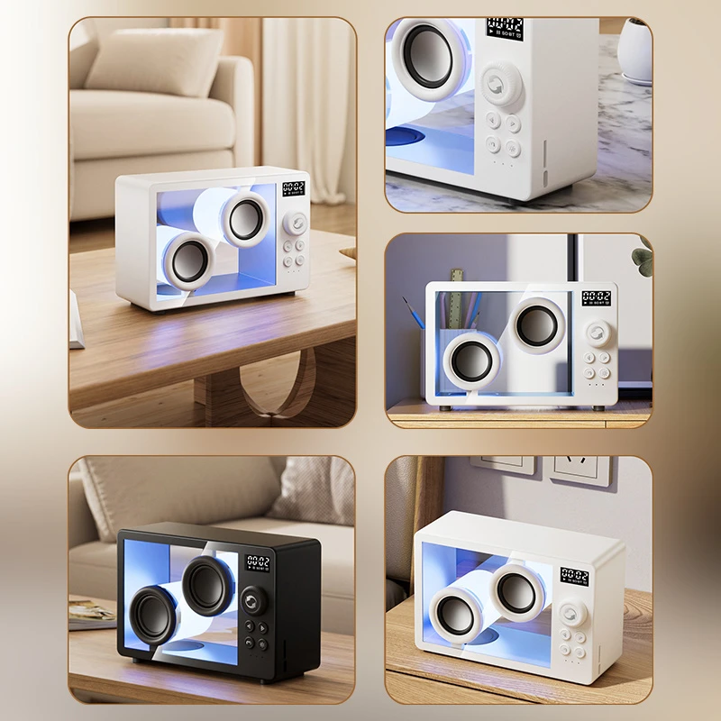 Mini Clear Acrylic Bluetooth Speaker, 3W*2 Stereo Sound, Portable Wireless Speaker for Home & Outdoor