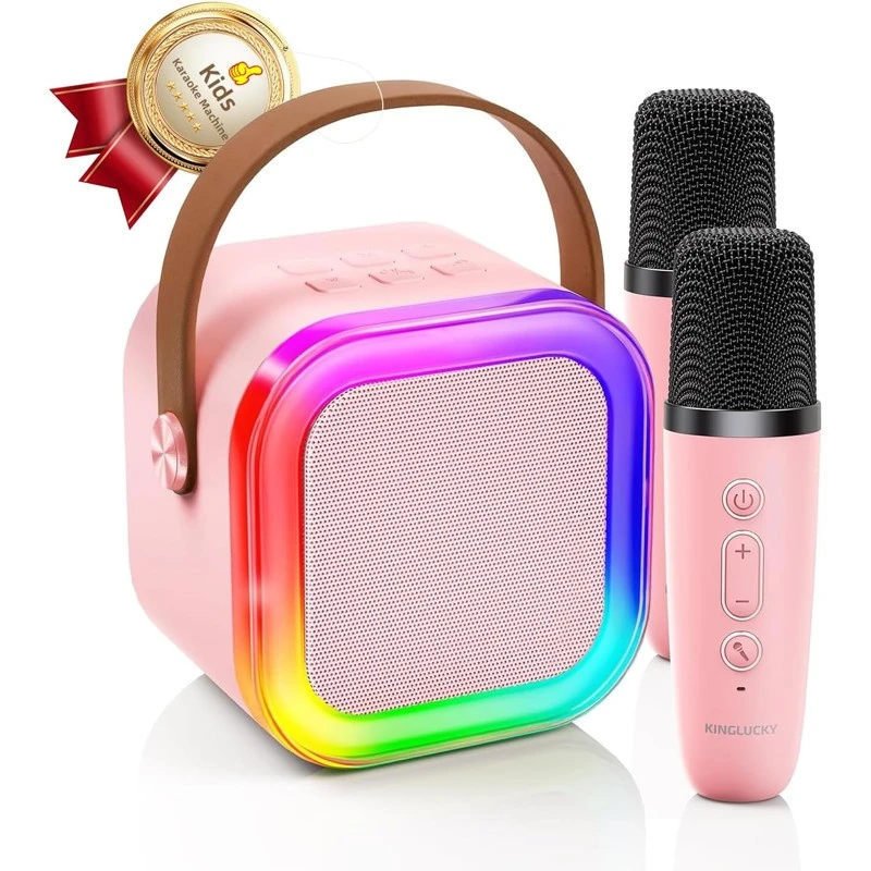 Mini Karaoke for Kids, Video Players Accessories with 2 Mics Toy