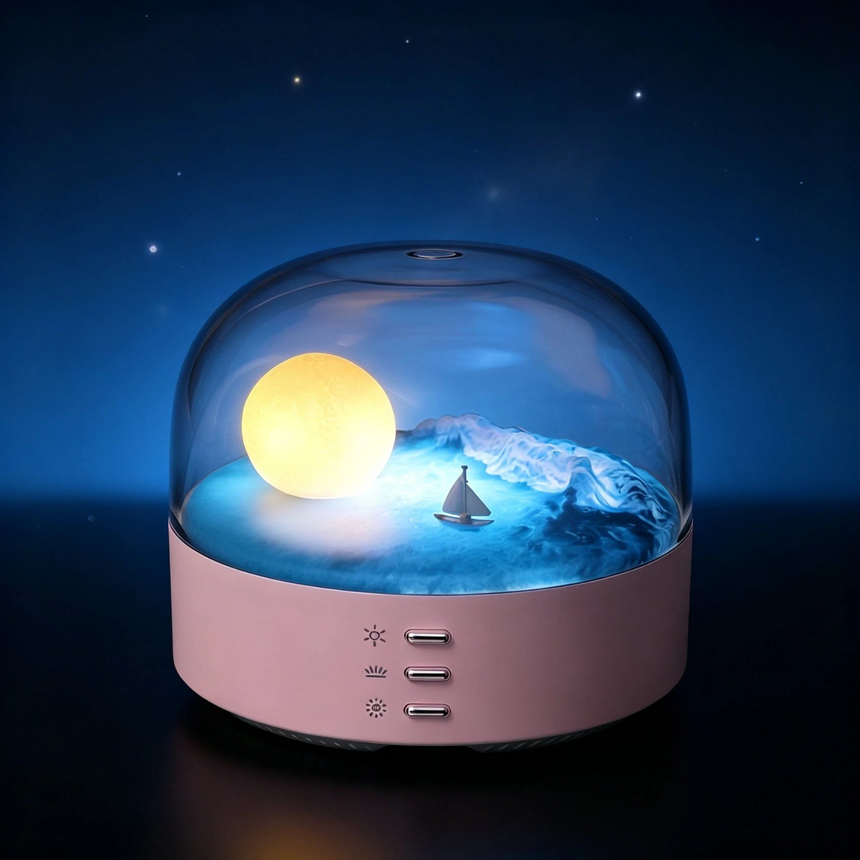 Mini Moon Speaker with Night Light and Music
