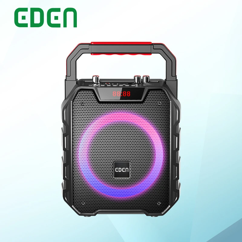 Mini Portable Rechargeable Sound Box with Fashion LED Light Display and USB/TF/FM/Aux in Function Wireless Bt Karaoke Speaker