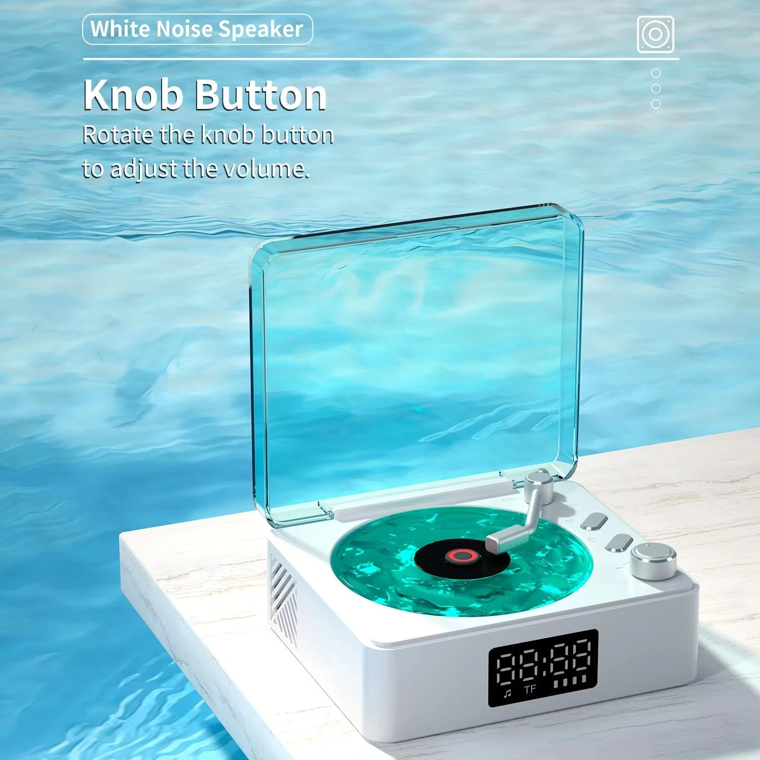 Mini Retro White Noise Bt Speaker Portable Vintage Sleep Aid Music Subwoofer Line Array Sound Bluetooth Speaker with RGB Light Lamp Support TF Card
