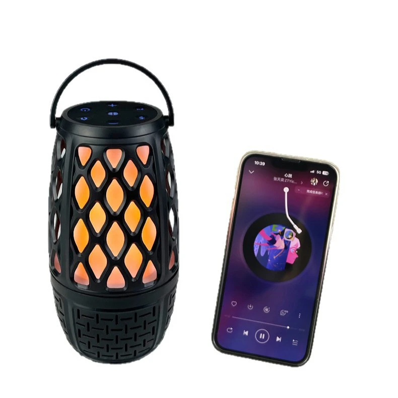 Mini USB Charge Bluetooth Speaker LED Flame Light Outdoor Portable Atmosphere LED Night Lamp waterproof Bluetooth Stereo Speaker