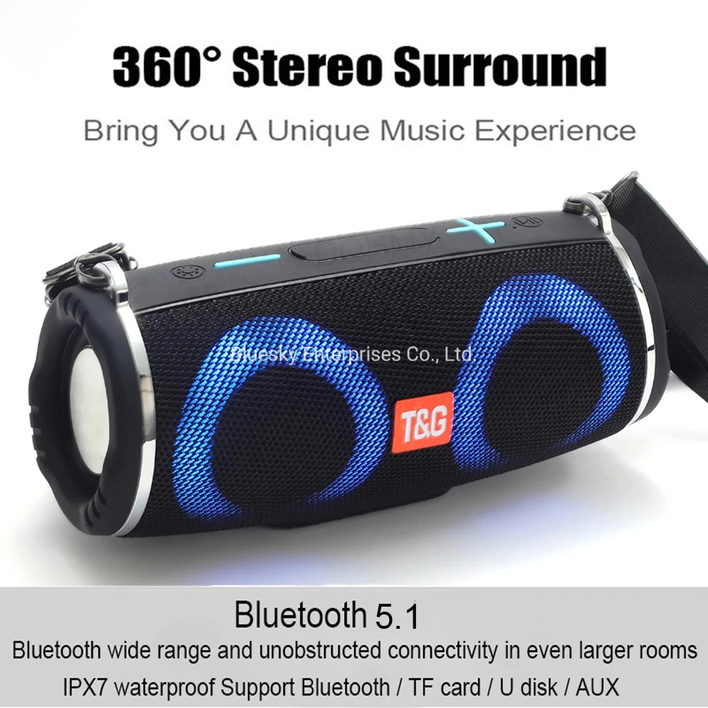 Mobile Parlante Portable LED Light Speaker Bluetooth Wireless Speaker with USB