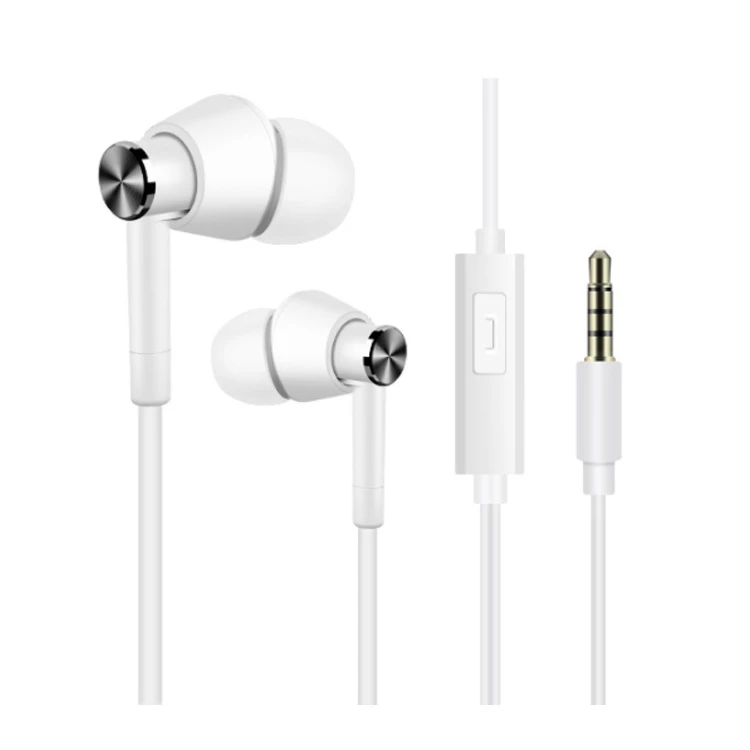Mobile Phone Wire-Controlled Headset Metal Subwoofer Computer PC Headset in-Ear Sports Headphones Earphone for Android