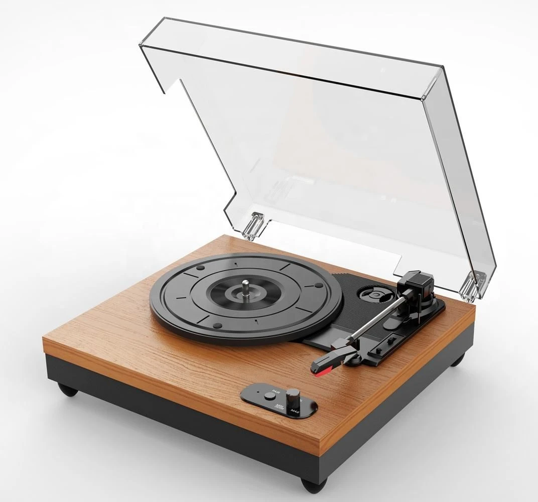 Modern HiFi Audiophile-Grade Vinyl Turntable Player Autostop Bluetooth Speaker Gramophone Vinyl Record Player