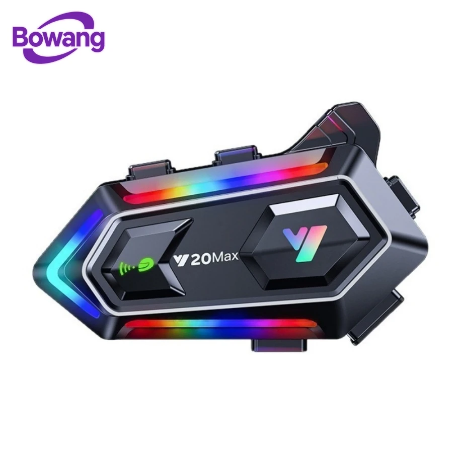 Motorcycle Helmet Bluetooth Headset 300m Intercom RGB Light Ipx6 Waterproof Bt5.3 Ai Voice Assistant Helmet Interphone