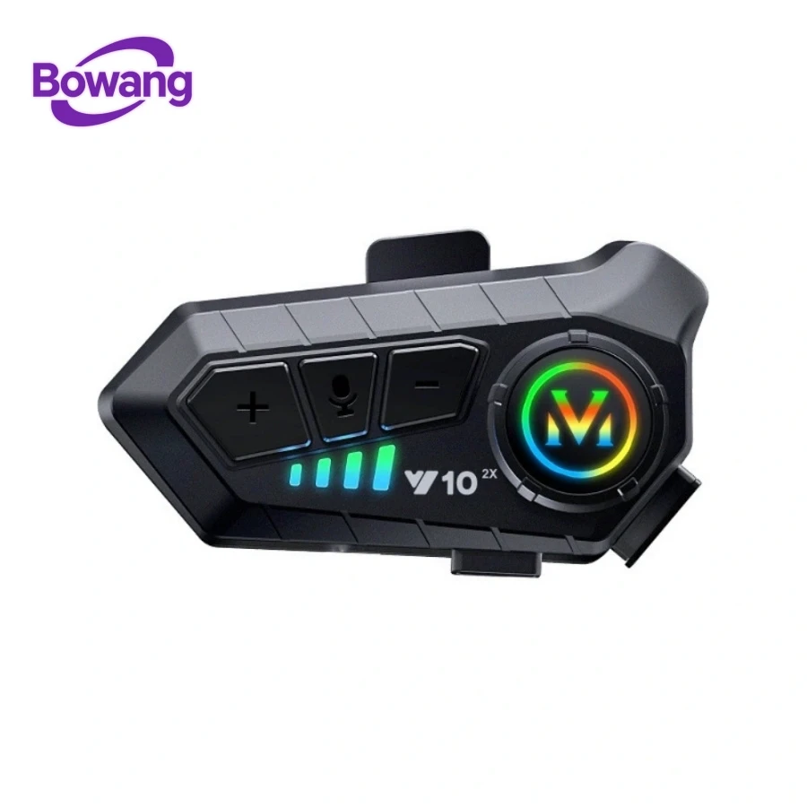 Motorcycle Helmet Bluetooth Headset Bt5.3 Ipx6 Waterproof 32h Play Noise Canceling Intercom