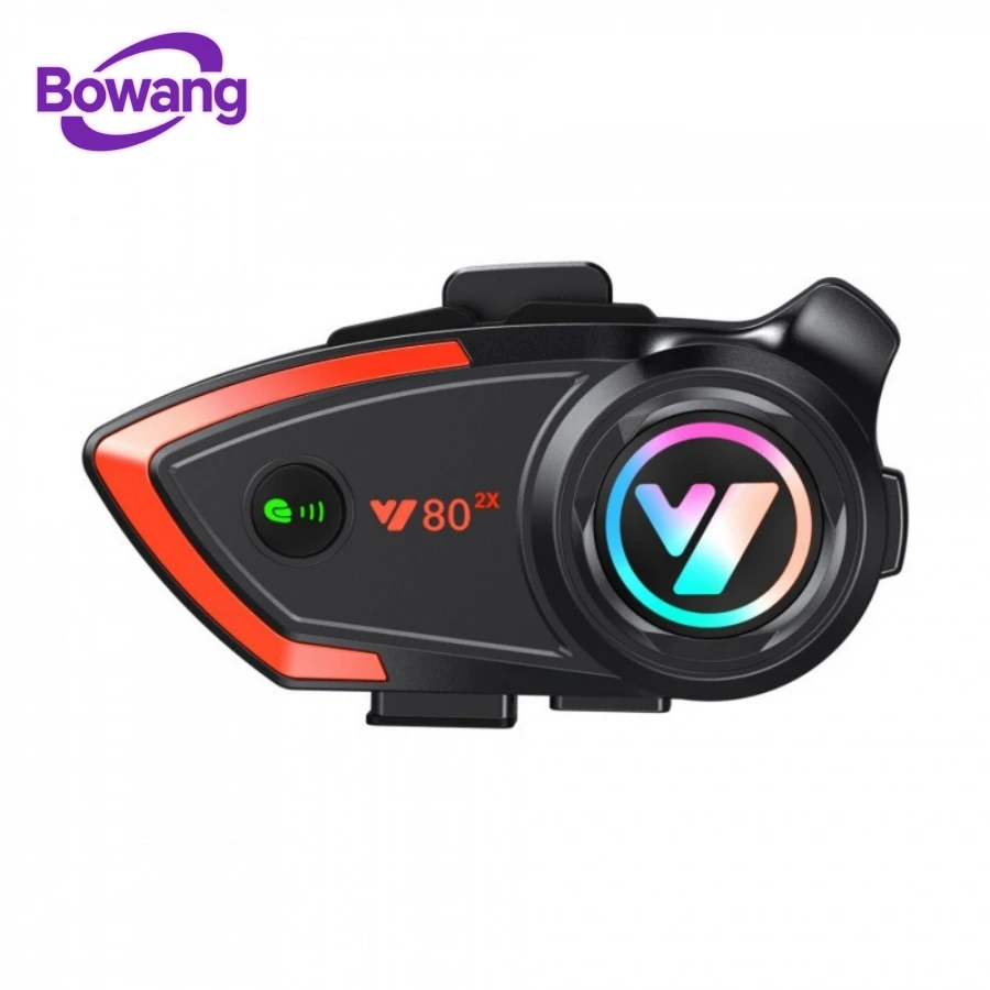 Motorcycle Helmet Bluetooth Headset Speaker 2 Riders Intercom with CVC Noise Cancellation Hands-Free