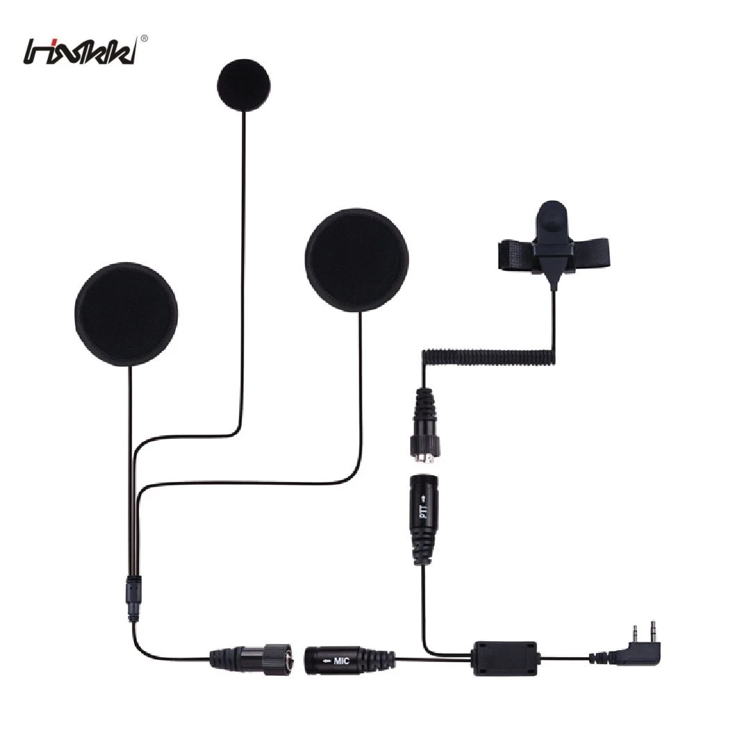 Motorcycle Helmet Communication System Wired Intercom Headset Kit for Full-Face Helmets Motorcycle Rider Group Communication