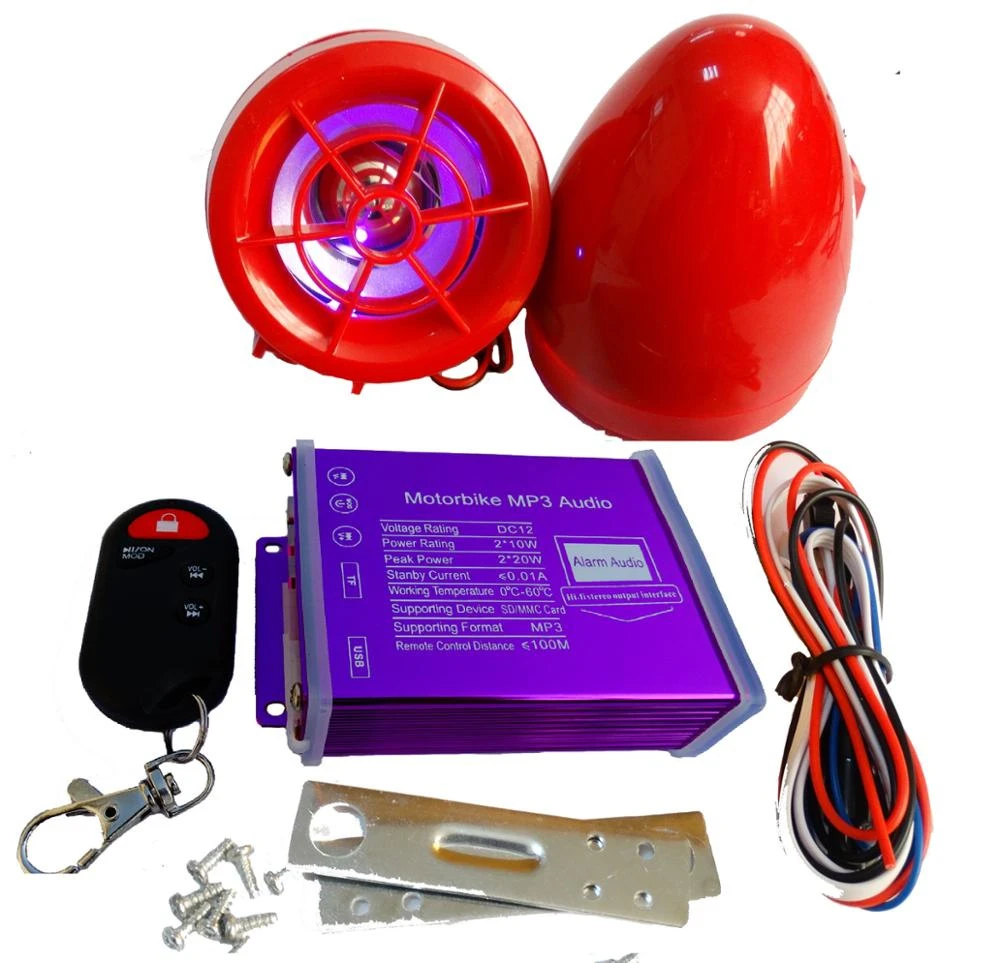 Motorcycle MP3 Alarm Radio Player with Speaker