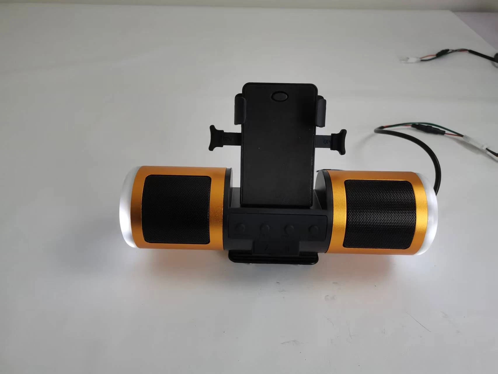 Motorcycle Waterproof Speaker System Integrated Phone Holder LED Light Multiple Color Options Easy Installation Replacement Part