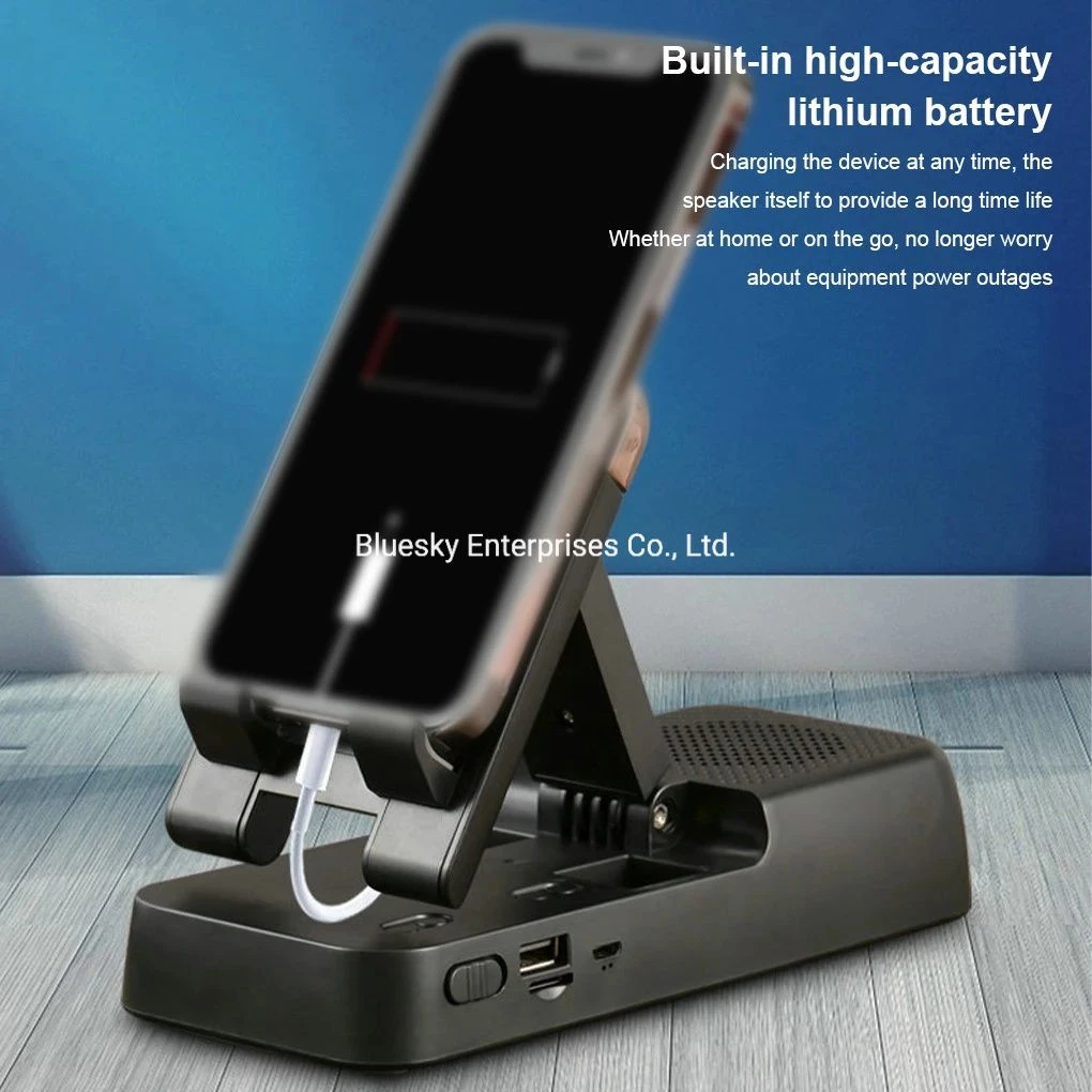 Multifunctional Wireless Bluetooth Speaker with Foldable Phone Holder Stand