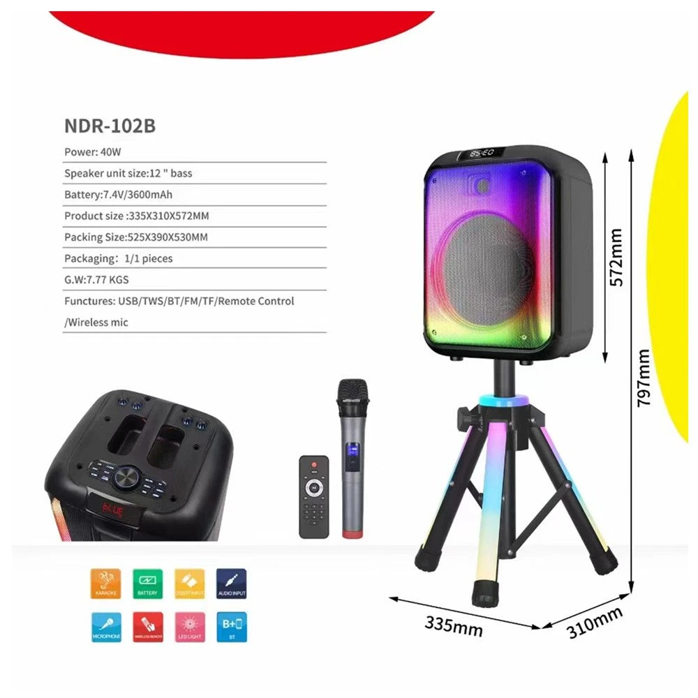 Ndr-102b High-Power Outdoor Singing Speakers Karaoke Party Speaker