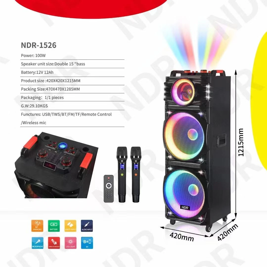 Ndr-1526 Dual 15inch Wooden Speaker OEM Factory Stock Goods