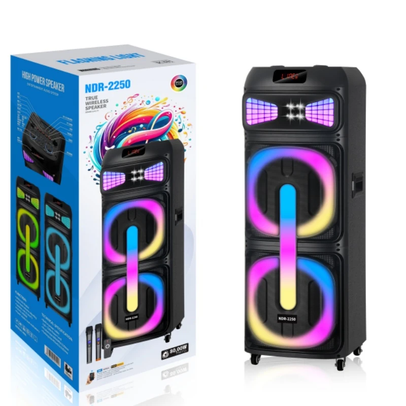 Ndr-2250 New 80W Big Wireless Bluetooth Portable Trolley HiFi Party Box Speaker