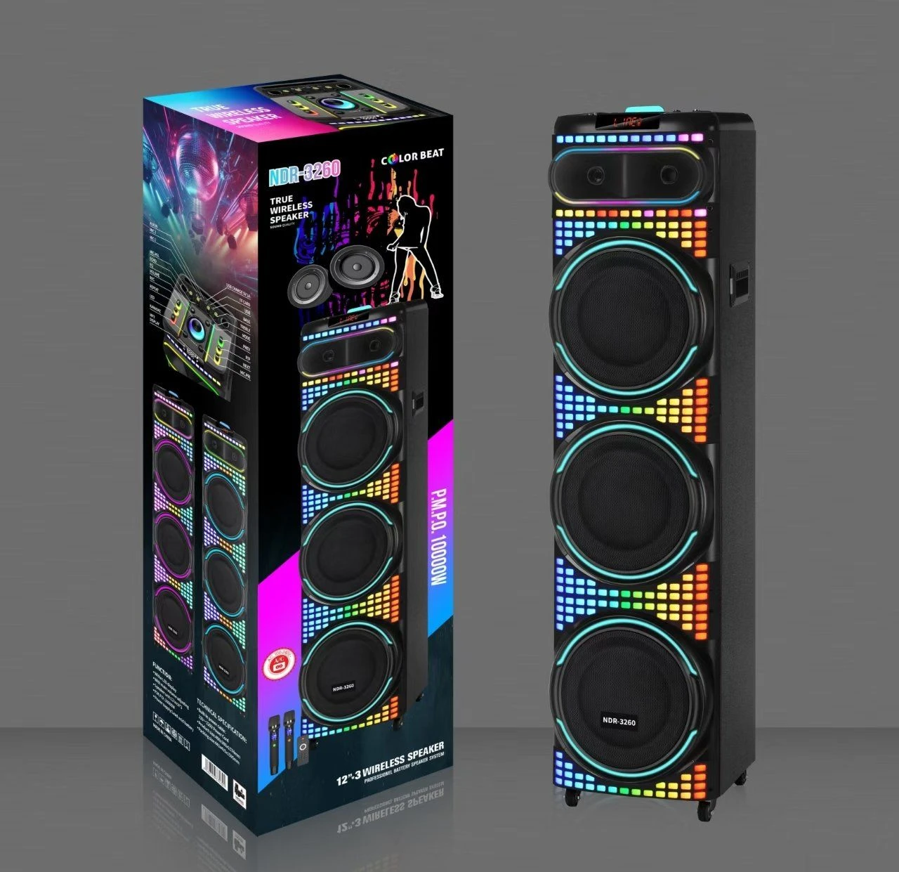 Ndr-3260 High Power 12 “*3 Outdoor Speaker with Battery