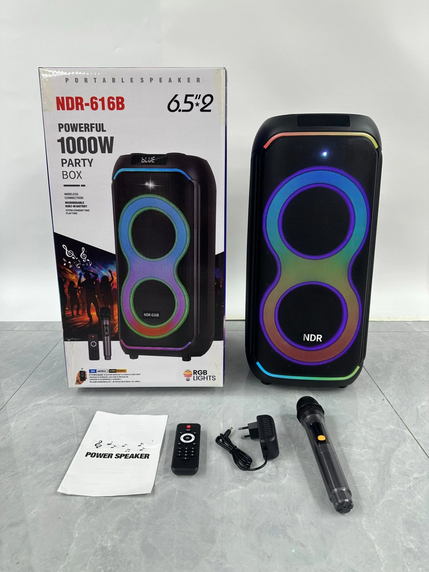 Ndr-616 Dual 6.5inch Loudspeaker with One Wireless Microphone