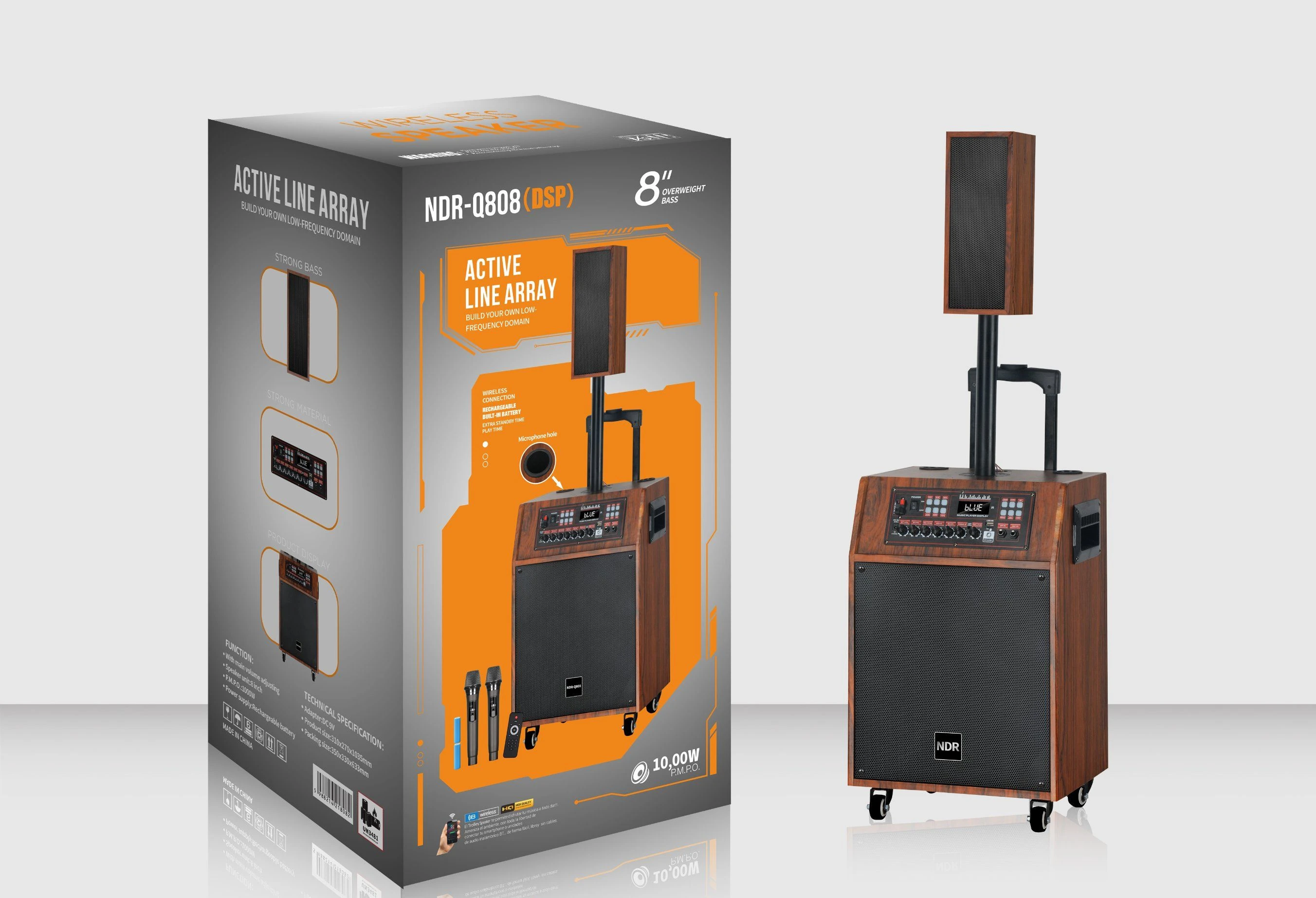 Ndr Factory PRO Line Array Portable Bluetooth Wireless Party Speaker Box PA Speaker