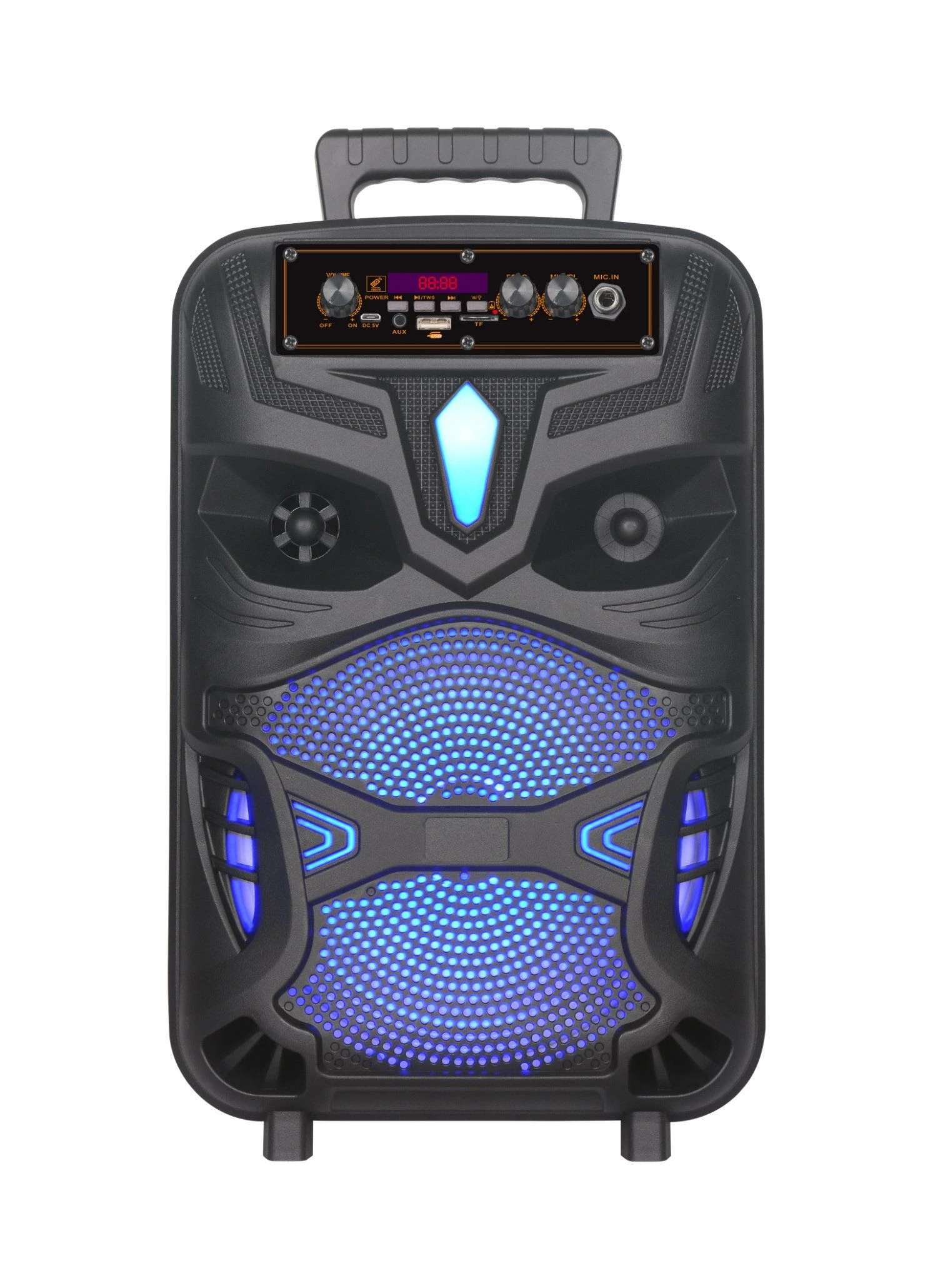 Ndr Karaoke Blue-Tooth Black 8 Inch Wireless MP3 Sub Woofer Portable Speaker for Party Fun