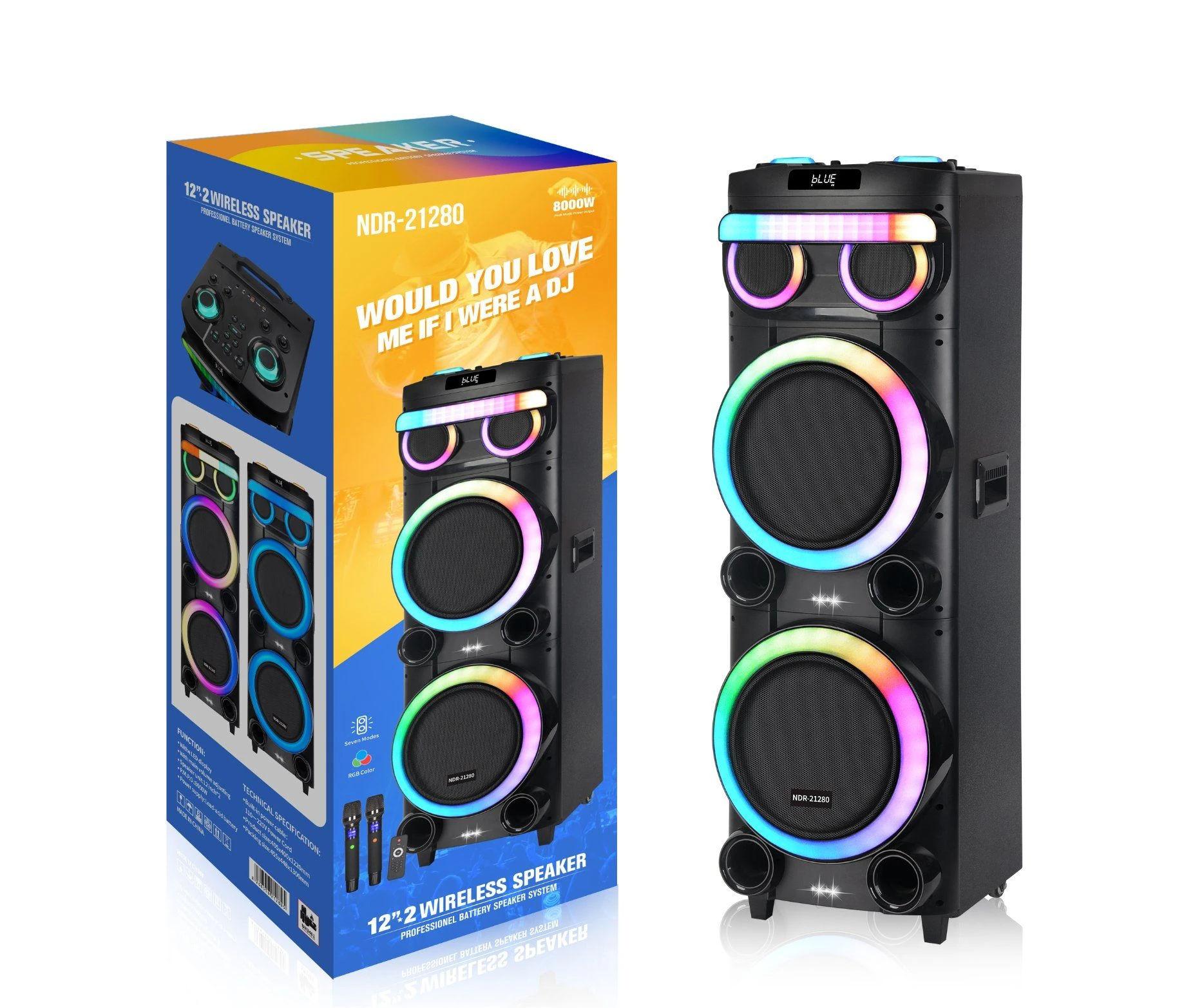Ndr Large Outdoor Karaoke Bluetooth Trolley Speaker DJ Party Speakers Sound Equipment/Amplifiers/Speaker Audio Speaker Box