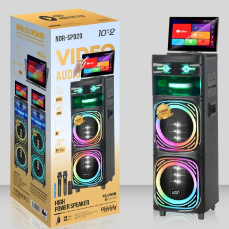 Ndr-Sp920 2026 Latest Bluetooth Active Outdoor Home Theater Video Karaoke Speaker