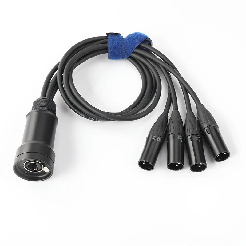Network Converter DMX RJ45 CAT6 Female to 4 3 Pin XLR Male Connectors Cable