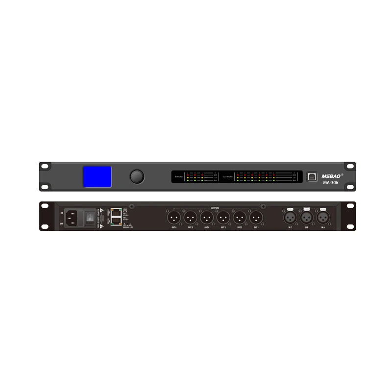 Network Remote Control 3X6 Channel Professional 1u Rackmount Digital Audio Processor