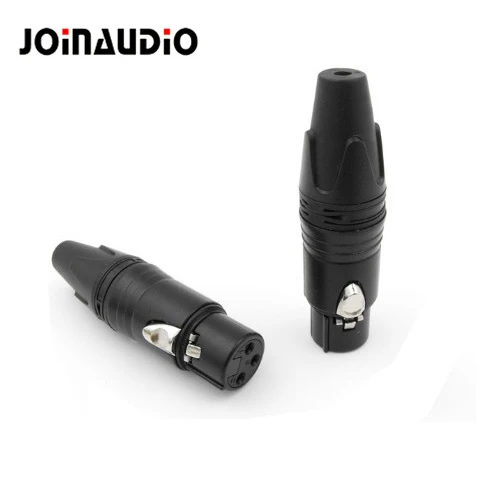 Neutrik Style 3-Pin Female Plug XLR Connector All Black (9.3169B)